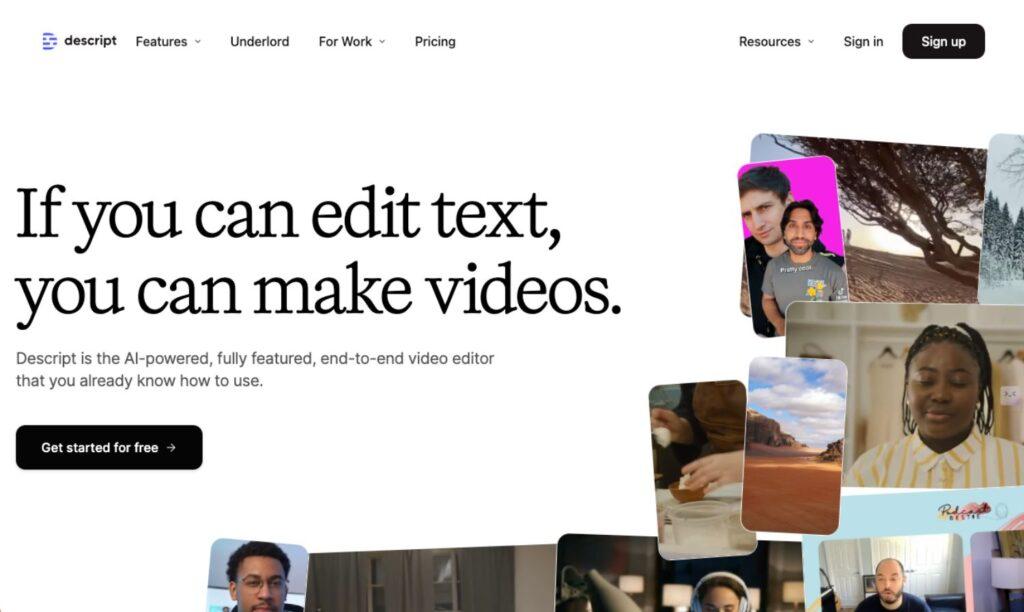 Immagine che rappresenta Descript, uno strumento avanzato per la creazione di video e podcast. Ideale per creatori di contenuti, educatori e marketer, Descript offre funzionalità di trascrizione, editing video, produzione di podcast e strumenti AI come la clonazione vocale. La piattaforma user-friendly semplifica il processo di editing, rendendo la produzione di contenuti multimediali accessibile e efficiente.