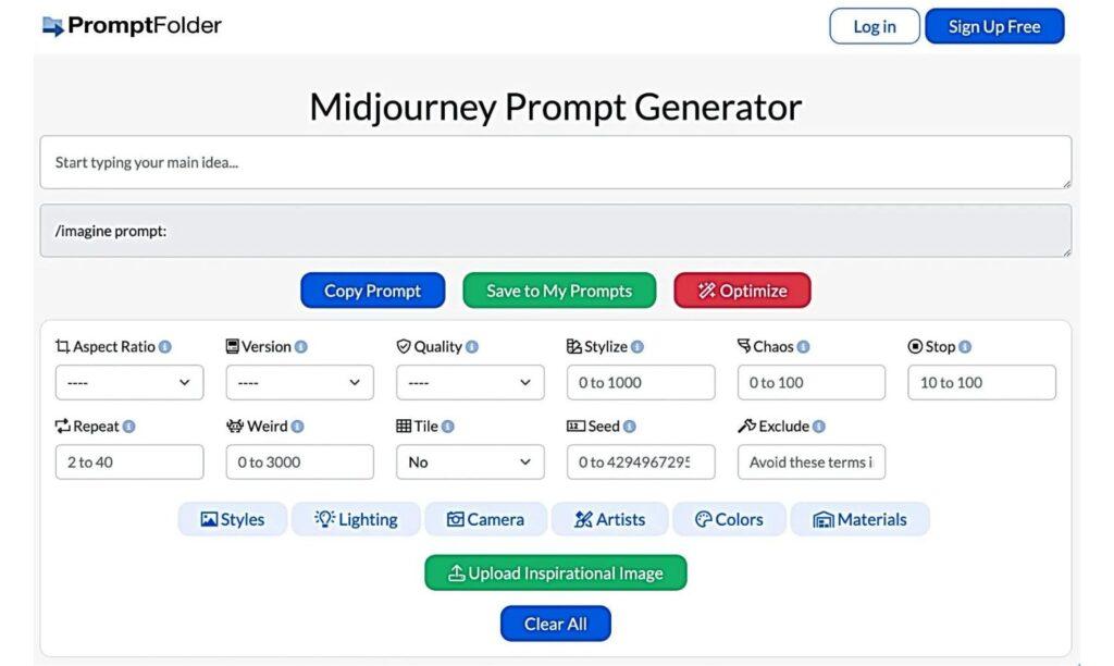 Immagine che rappresenta MidJourney Prompt Helper, uno strumento che ottimizza la creazione di prompt per il bot di generazione di immagini AI di MidJourney. Ideale per artisti, designer e content creator, MidJourney Prompt Helper offre un'interfaccia intuitiva per personalizzare, salvare e organizzare prompt, migliorando la creatività e semplificando il processo di creazione.